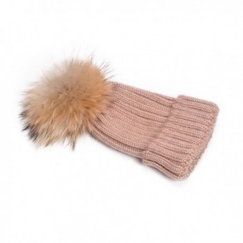 Lawliet Sparkle Threading Wool Crochet Knit Hat Pom Pom Winter Beanie Cap T263 - Nude Pink With Natural Pom Pom - CV185A5SLI2