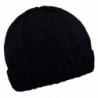 Warm Beanies Wool Fleece Lined Winter Knit Hats Thick Skull Caps for Men Women - Black - CY1870WRISW