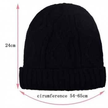 Warm Beanies Wool Fleece Lined Winter Knit Hats Thick Skull Caps for ...