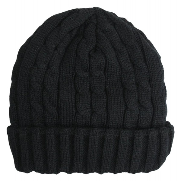 Wonderful Fashion Trendy Winter Warm Soft Beanie Cable Knitted Hat Cap For Women and Men - Black - CB11P3FEQZT