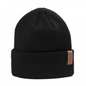 FURTALK Unisex Wool Knit Beanie Hat Cuff Beanie Autumn Winter Skull Caps For Women - Black - CS1856EGAZ7