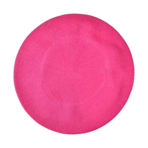 Landana Headscarves Beret For Women 100% Cotton Solid - Hot Pink - CP184OQL5MW