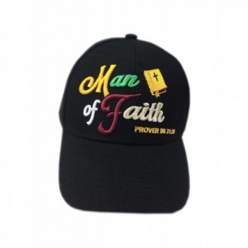 Aesthetinc Christian Bible Verse Print Man of Faith Jesus Christ Cap Hat - New Man of Faith Bk - CS17WYTX2YM