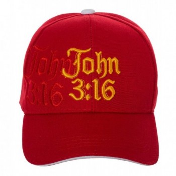 Artisan Owl John 3:16 Hat Religious Bible Christian Gift - 100% Cotton Embroidered Cap - Red - C21868XYZLI