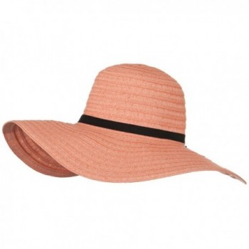 Ladies Fashion Toyo Solid Hat - Peach - C8118NTP54D