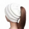 NeuFashion Wholesale Ponytail Stretch Beanies - White - CR189KRY3IN