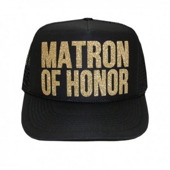 Classy Bride Matron Of Honor Glitter Trucker Hat - C717YKDA67K