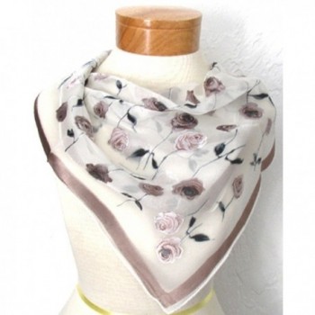 White Burnout Silk and Rayon Scarf Bandana Headband By Silksalon A831 - CZ11Z6DHAX7