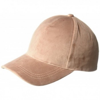 D&Y Women's Solid Velvet Baseball Cap- Mauve- One Size - CA186ESMZGH