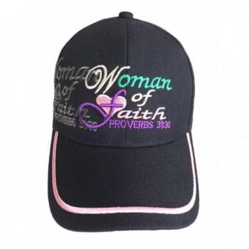 Aesthetinc Embroidery Woman Of Faith. Proverbs 31:30" Christian Baseball Cap - Faith Black - CQ18C8EIC6T