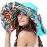 Packable Reversible Large Brim Floppy Sun Hat UPF 50 Sun Protection Travel Beach Hat - Sky Blue - C512JMVGCAP