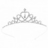 Simplicity Girls Dress up Princess Tiara Rhinestone Crown Hair Accessories - Silver - CN11JA8BCQF