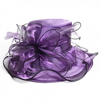 Women Organza Flower Church Purple