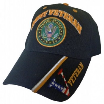 Army Baseball Cap US Veteran V American Flag USA Hat United States - Army Veteran V Black Cap - CU187WO2WHN