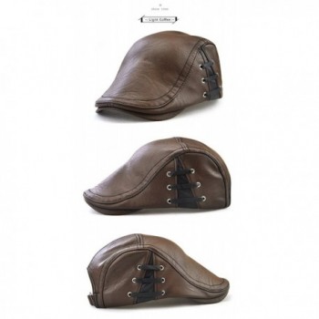 JAMONT Leather Casquette newsboy Coffee