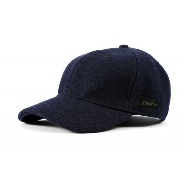 Filipacchi Vintage Style Wool Baseball Cap - Navy - CK17YHRO6E5