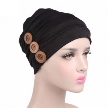 DEESEE Women Cancer Chemo Hat Beanie Scarf Muslim Turban Head Wrap Cap - Black - CI185K9TS9Y