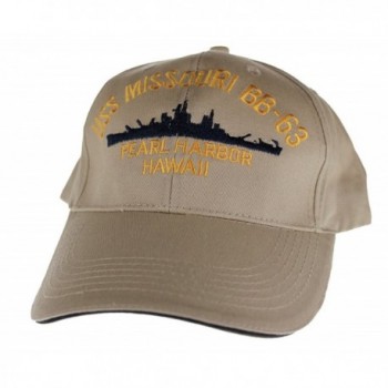 Embroidered USS Missouri Battle Ship cap hat- Khaki - C2116ML1L6P
