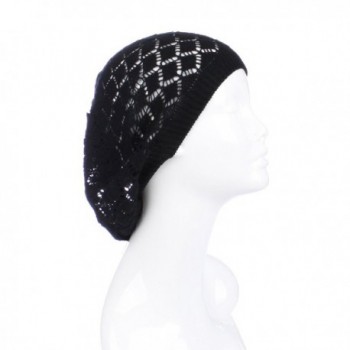 Black Beret Lightweight Slouchy Beanie in Women's Berets