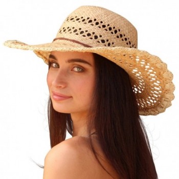 Palms & Sand St. Barts Women's Straw Sun Hat (Natural) - CG12O0JF2R5