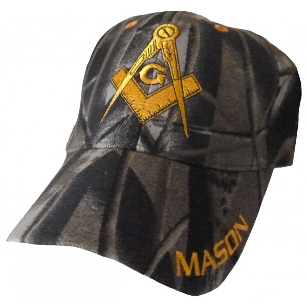 Mason Hat Masonic Logo Baseball Cap with Bumper Sticker Freemason Headwear - Camouflage - CG11XRKQNWV