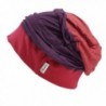 Casualbox Charm Womens Slouchy Baggy Loose Knit Beanie Hat Striped Color Pattern - Red - CE11UJ4PQN5