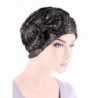 Chemo Winter Hat Soft Ribbed Flower Bow Cloche Beanie Cancer Cap Turban - 06- Silver Black Plaid - CS18734DDCT