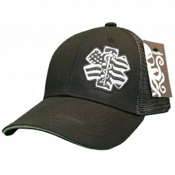 EMT Star of life American Flag Hat cap Black chrome mesh back Support EMS Paramedic - CB12N15OAJO