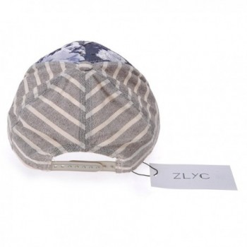 ZLYC Quality Striped Baseball Adjustable in Women's Baseball Caps