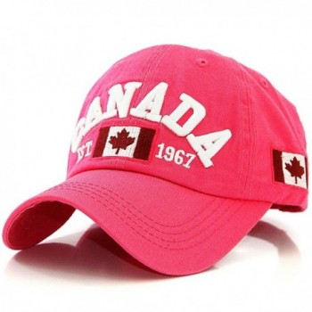 Canada with Canadian Flag Est. 1967 Baseball Cap Hat - Pink - CZ12HJWMY25