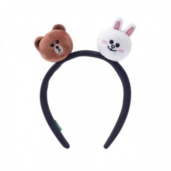 LINE FRIENDS Brown And Cony Head Band With Face Plush Dolls - Black - CT12N7E6YCT