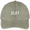 Trendy Apparel Shop Slay Embroidered Cotton Adjustable Washed Cap - Khaki - CK12N0JWNE3