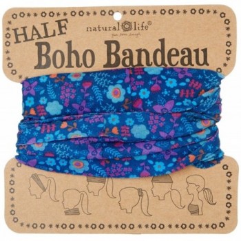 Natural Life Women's Half Boho Bandeau- Purple and Blue Floral Pattern- One Size - C2126IISCNB