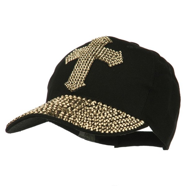 Cross Embellished Stones Baseball Cap - Black Gold - CH11P5IH7G9