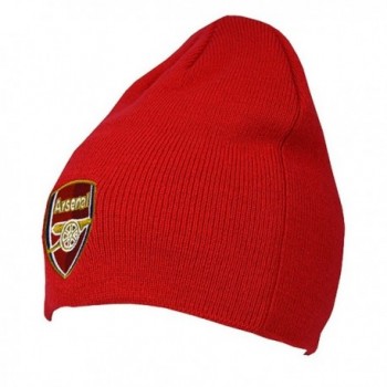 Arsenal FC Official Adults Knitted Soccer/Football Crest Winter Beanie Hat - Red - CQ121Q51RM9