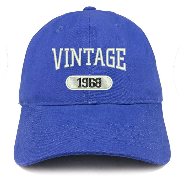 Trendy Apparel Shop Vintage 1968 Embroidered 50th Birthday Relaxed Fitting Cotton Cap - Royal - C512NZ0HIVY