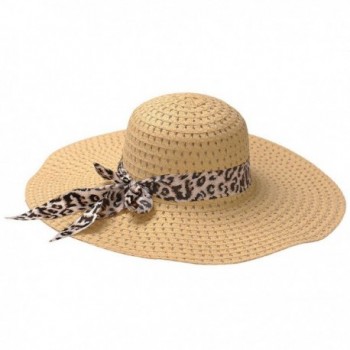 Sun Beach Hat- gloednApple Women Summer Bow-Knot Straw Wide Large Brim Sun Hat Caps (Beige) - Beige - CG17Z75U98A