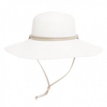 Sloggers Womens Wide Brim Braided UPF 50+ Hat - White - CG11Q2REDSR