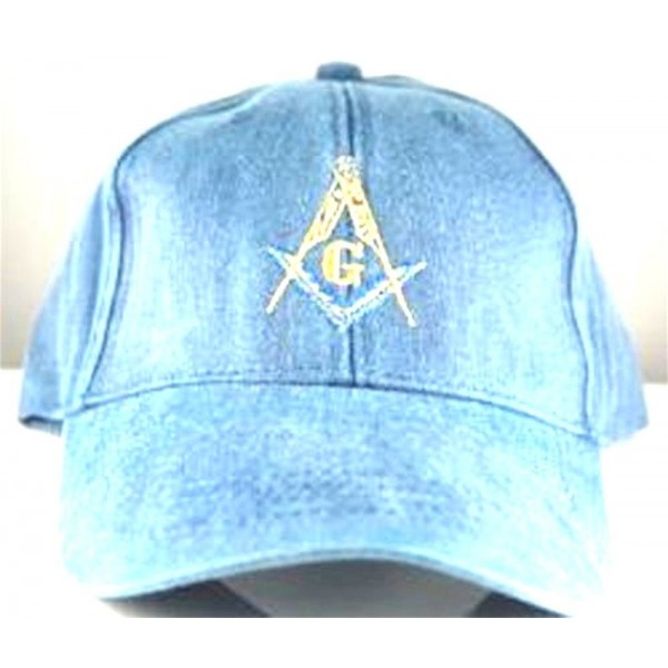 D9992 Hat Masonic Blue Cotton Cap with Square & Compass Logo - CT11LCY7KWB