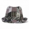 Sam's Rock Head Wear Womens Plaid Fedora w/Band - Black - CR124LXQ769