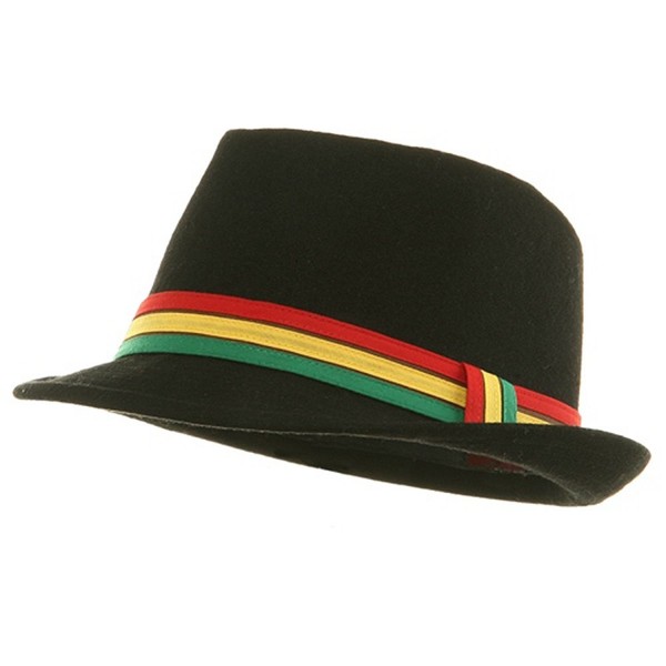 Rasta Fedora Hat - Black Wool W19S46D - CS114F3YBHX