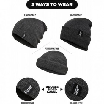 TRUE VISION Mens Black Beanie in Women's Skullies & Beanies