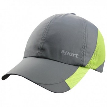 Mens Snapback Quick Dry Taffeta Baseball Race Running Summer Mesh Hat Cap Visor - Dark Gray - CQ12DPPGXOP