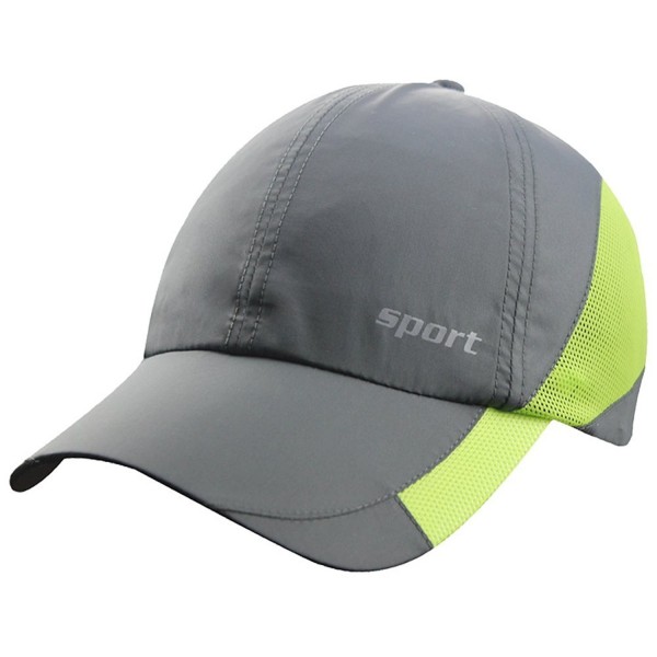 Mens Snapback Quick Dry Taffeta Baseball Race Running Summer Mesh Hat Cap Visor - Dark Gray - CQ12DPPGXOP