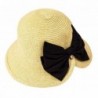 Choomon Straw Summer Beach Hats Wide Front Brim Smaller Back Packable Sun Hats - Yellow - CW183CI3SEC