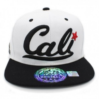 Embroidered CALIFORNIA Snapback WHITE BLACK