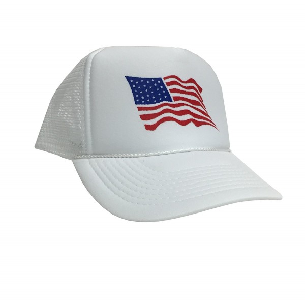 P&B Flag Of The United States Of America Adjustable Unisex Adult Hat Cap - White - CI12IGHT597