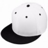 Samtree Unisex Snapback Hats-Patchwork Solid Color Flat Bill Baseball Cap - 015-white+black - C1183GRLLEE