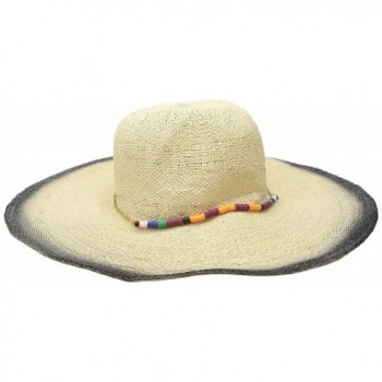 San Diego Hat Company Women's Fine Weave Round Crown Sun Hat With Dyed Edges - Natural/Black - C3126AOQ5LX