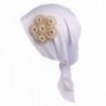 Luccy K Womens Ruffle Chemo Hat Elegant Beanie Head Scarf - White - CC1825OTIL9